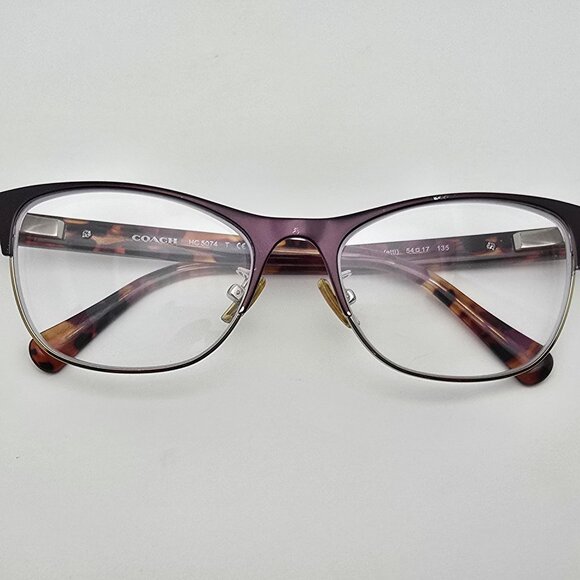 Coach HC5074 9241 Satin Purple Gold/Purple Confetti Cat Eye Eyeglasses Frame - Picture 11 of 15
